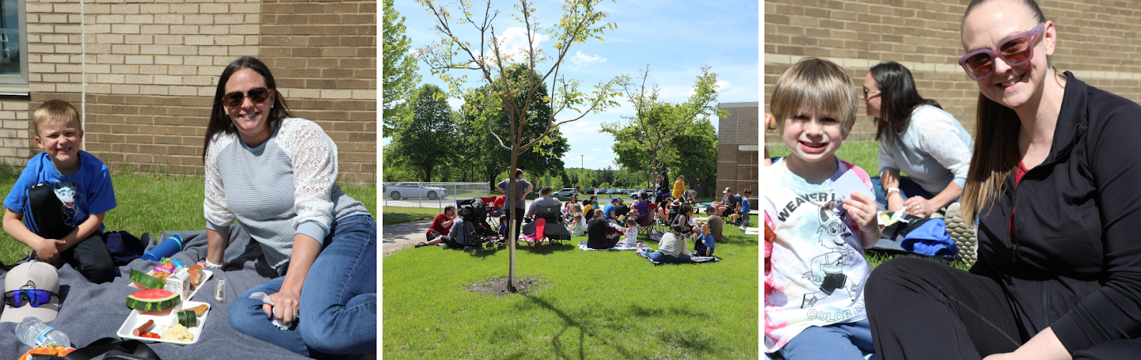 Families at a barbeque