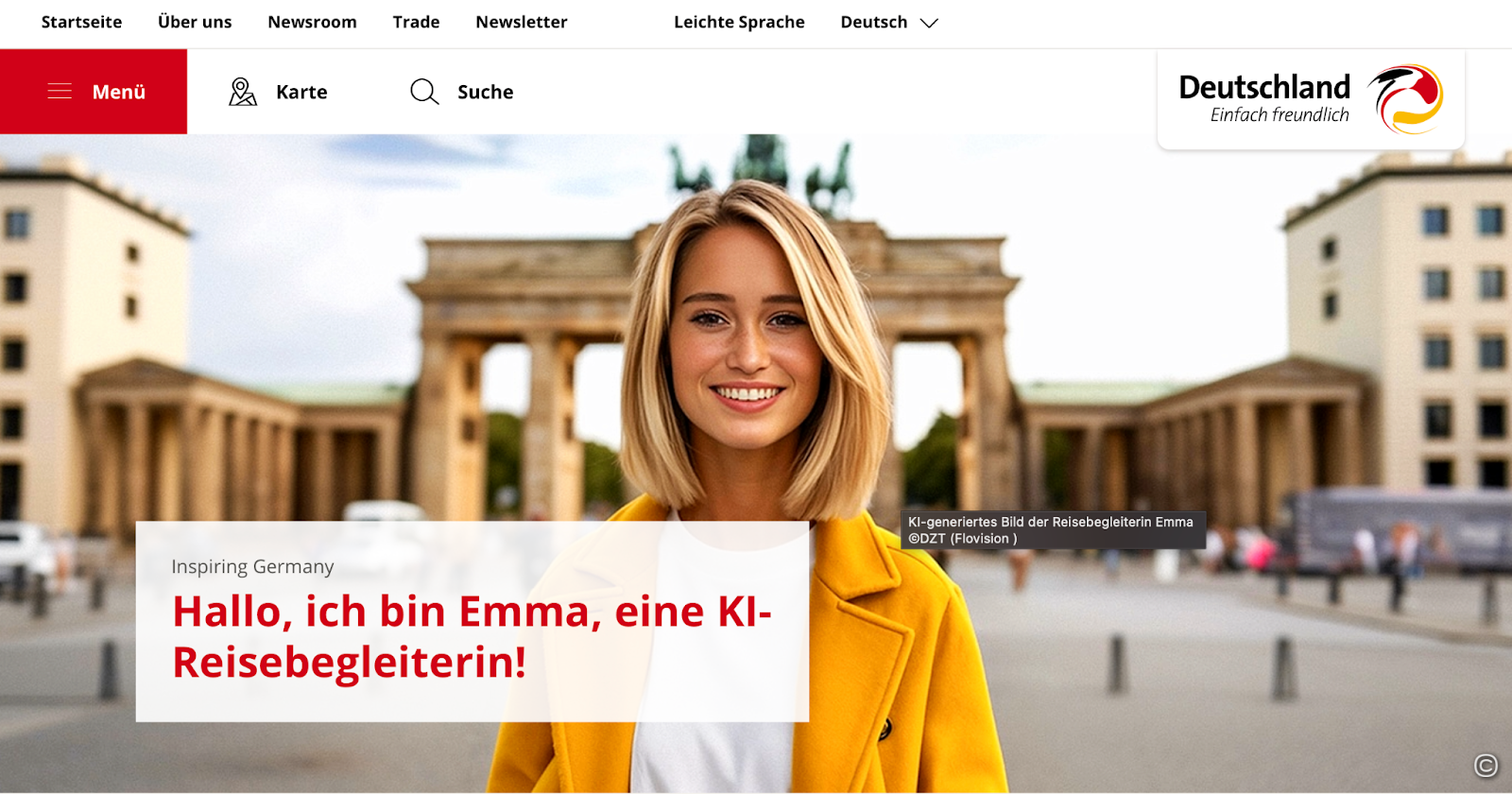 Reisebegleiterin Emma (KI-generiert, Screenshot)