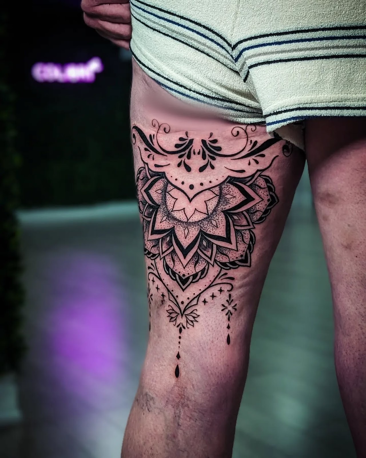 Intricate Mandala Pattern on the Thigh