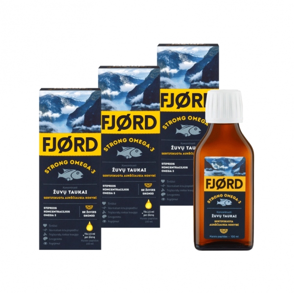 FJORD Strong Omega-3, žuvų taukai (100ml)