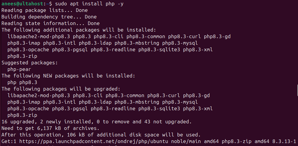 install php