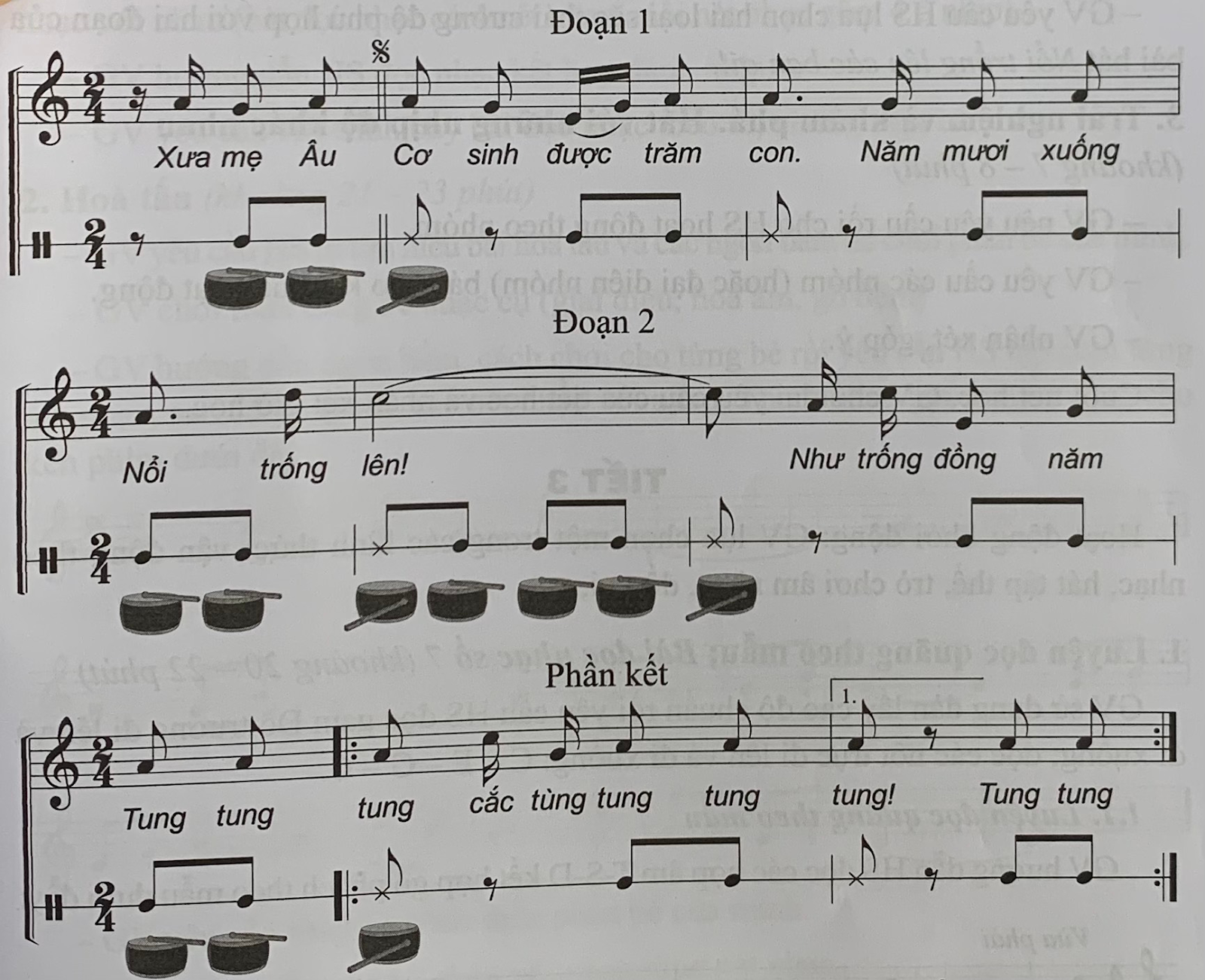 TIẾT 2. ÔN TẬP BÀI HÁT NỔI TRỐNG LÊN CÁC BẠN ƠI! THỂ HIỆN TIẾT TẤU VÀ ỨNG DỤNG ĐỆM CHO BÀI HÁT. MỘT SỐ KÍ HIỆU, THUẬT NGỮ VỀ NHỊP ĐỘ, SẮC THÁI CƯỜNG ĐỘ. TRẢI NGHIỆM VÀ KHÁM PHÁ: HÁT VỚI NHỮNG NHỊP ĐỘ KHÁC NHAU