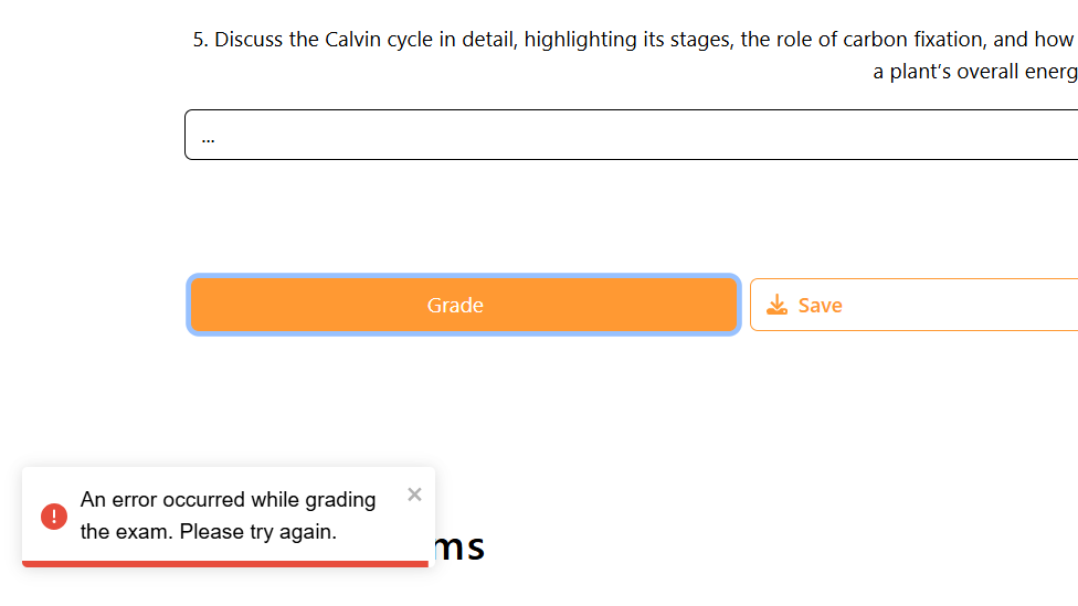 Failed exam grading