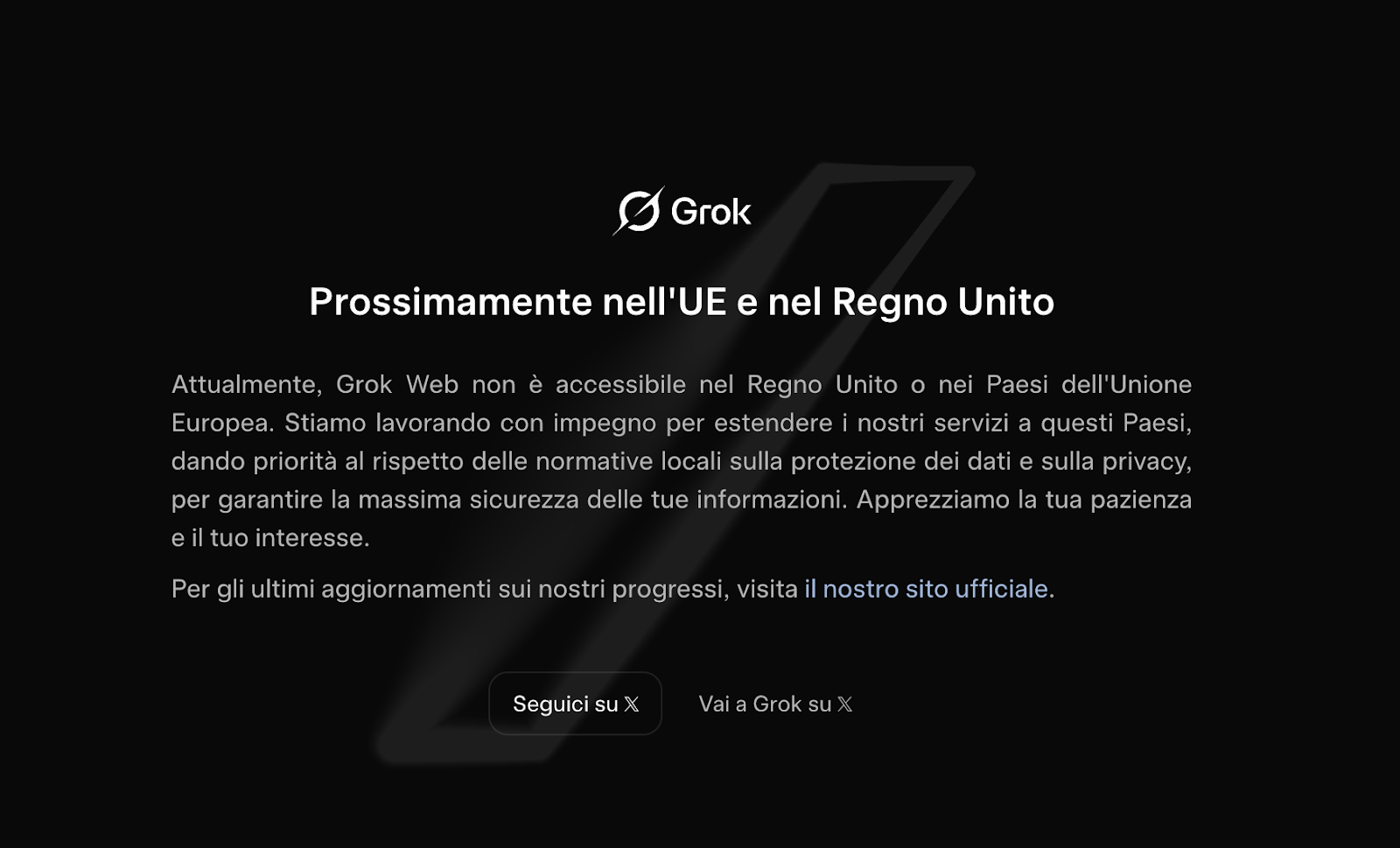 Grok limitazioni in europa e regno unito