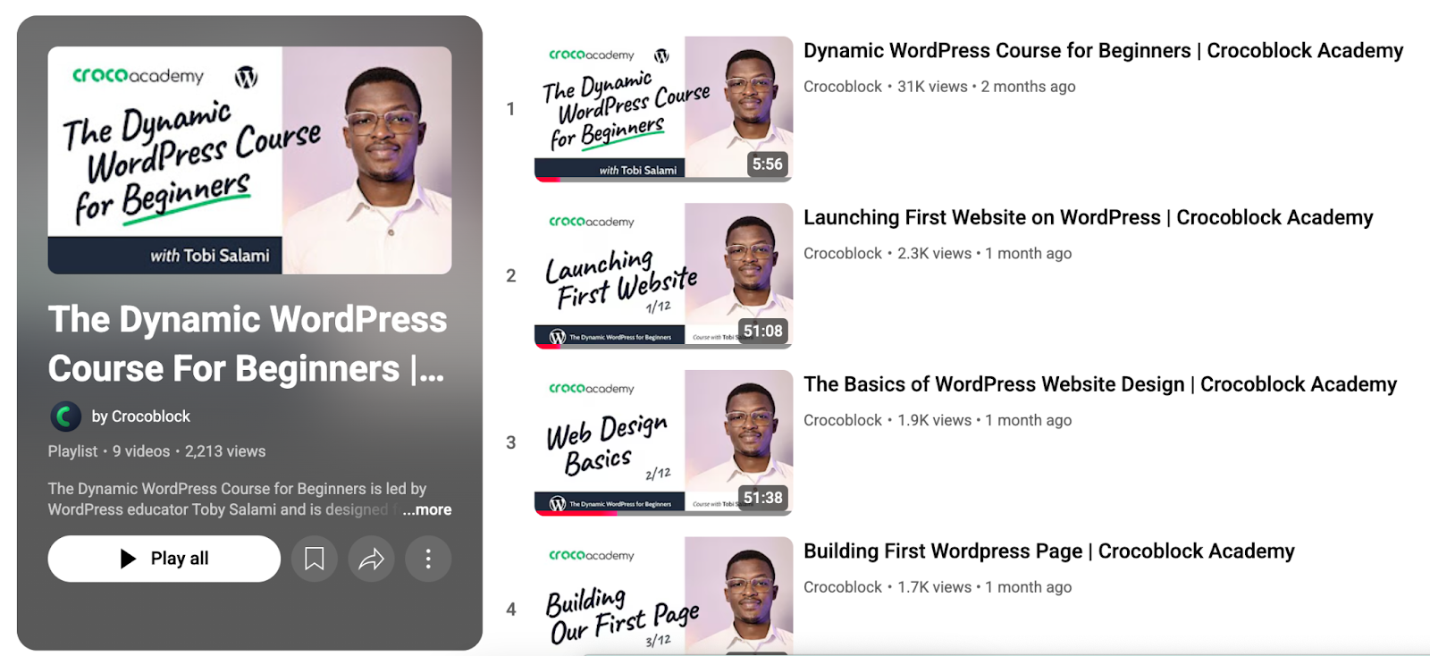 crocoblock dynamic wordpress course for beginners by Tobi Salami