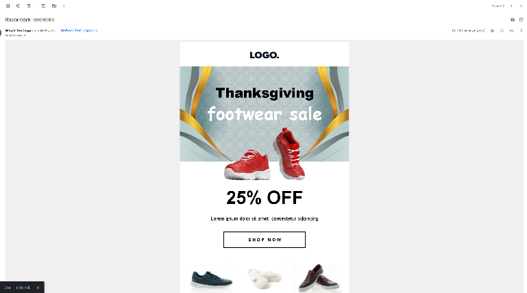 A advertisement for a shoe sale

Description automatically generated