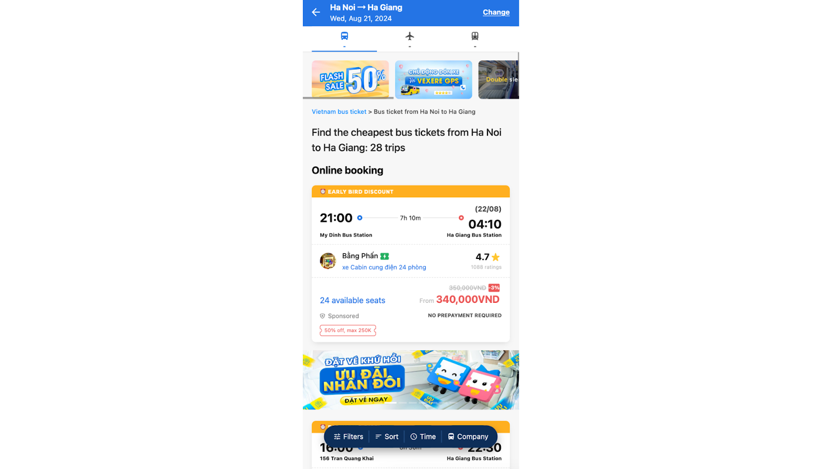 book bang phan bus ticket from hanoi to ha giang