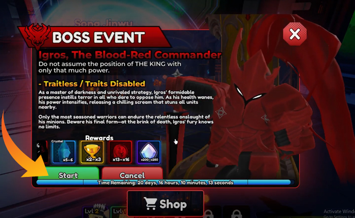 Anime Vanguard Igris Boss Event