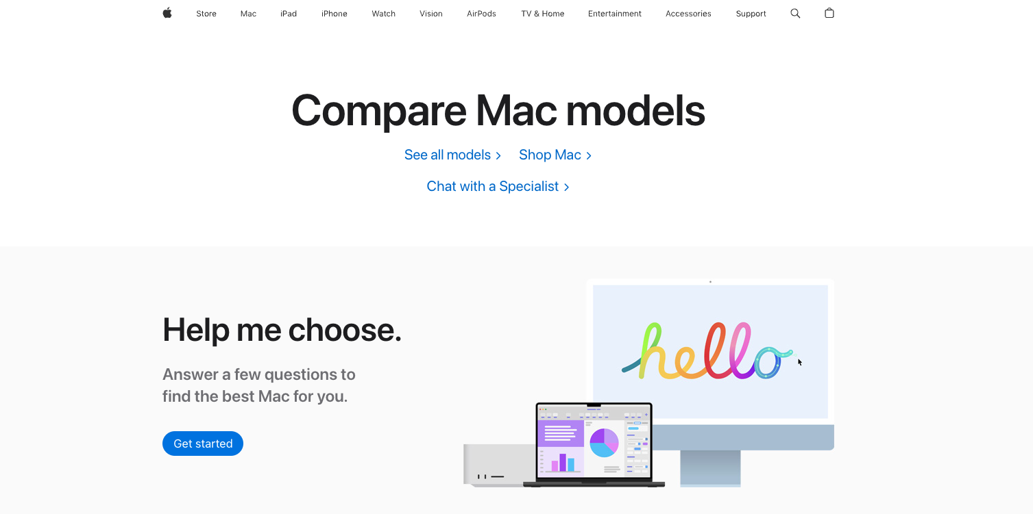 12. Apple’s MacBook Comparison Tool