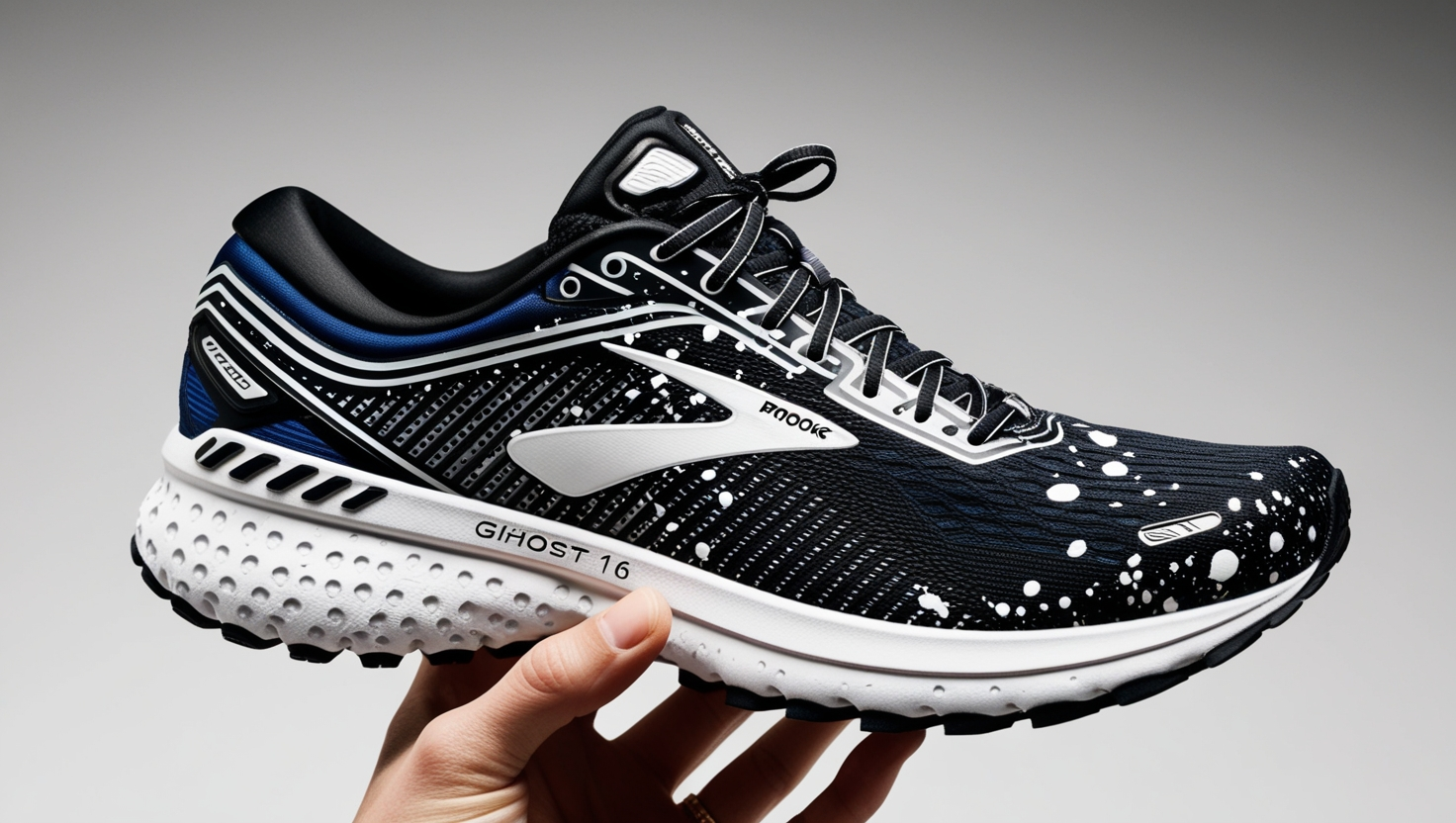 Brooks Ghost 16 With Black and White Slplatter