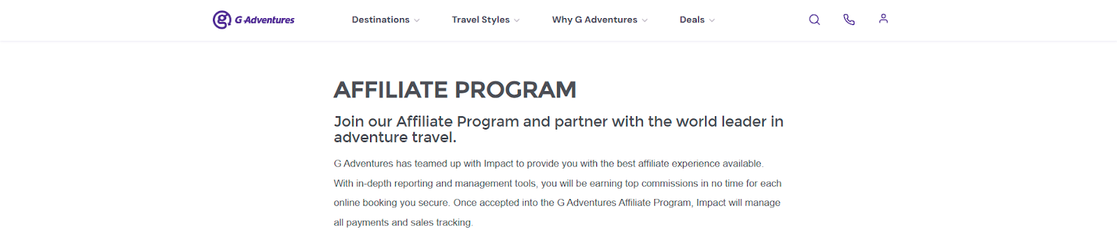 G Adventures affiliate program