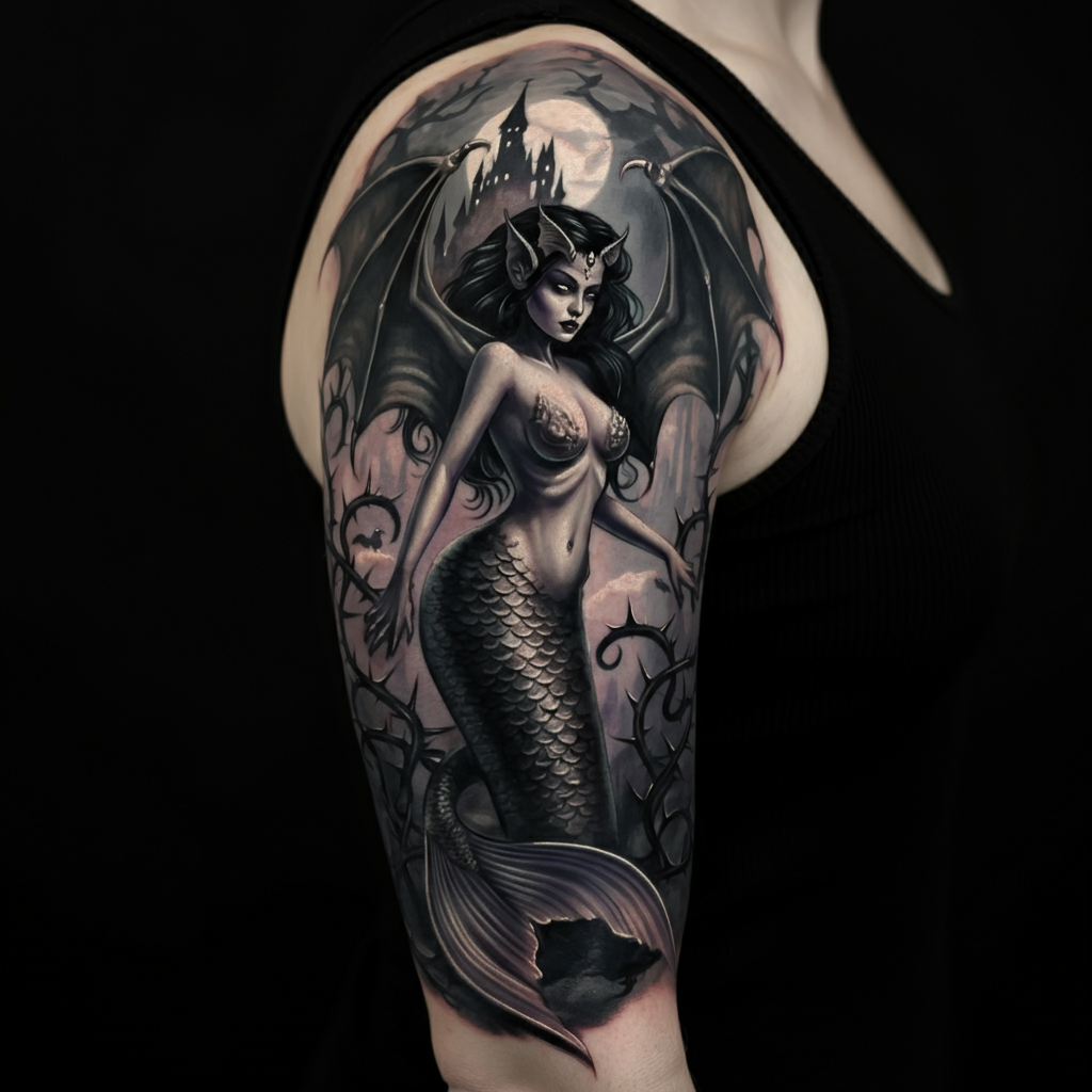 Mermaid Tattoo on shoulder 