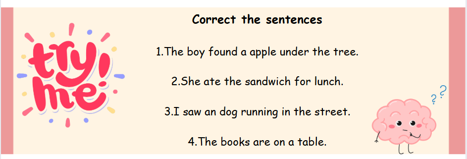 Articles in Sentences