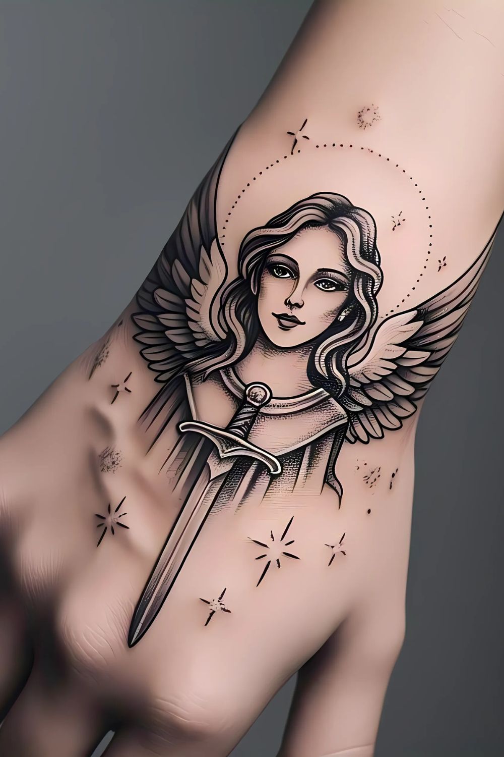 Saint Michael Tattoo on the Hand or Wrist
