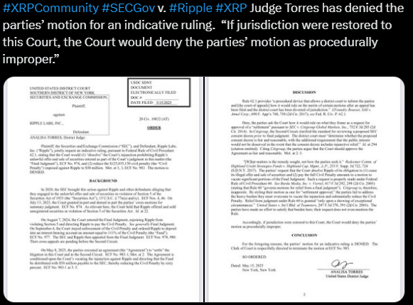XRP legal battle setback