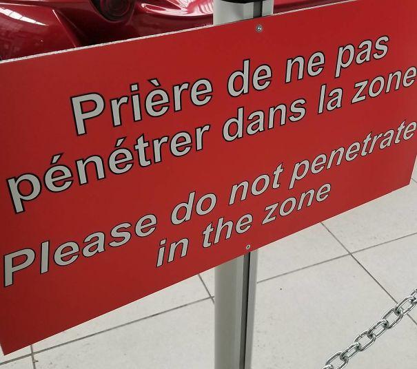 Wrong translated french sign 