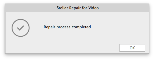 Stellar Repair for Video repair completed 