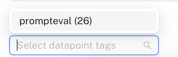 Screenshot: 
Showing the tag "prompteval" with a count of 26