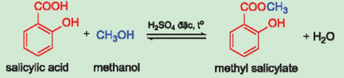 CHƯƠNG 6. HỢP CHẤT CARBONYL - CARBOXYLIC ACIDBÀI 24: ARBOXYLIC ACIDMỞ ĐẦUVị chua của giấm và các loại quả như khế, chanh, táo, me,.... đều được tạo bởi carboxylic acid. Vậy carboxylic acid chứa nhóm chức nào và có các tính chất đặc trưng gì?Đáp án chuẩn:- Carboxylic acid là các hợp chất hữu cơ trong phân tử có nhóm –COOH liên kết với nguyên tử carbon (trong gốc hydrocarbon hoặc –COOH) hoặc nguyên tử hydrogen.Chứa nhóm –COOH:- Phản ứng ester hóa- Tính acid- Phản ứng halogen hoá- Phản ứng khử- Phản ứng tráng gương1. KHÁI NIỆM, DANH PHÁPBài 1: Nhiều carboxylic acid tồn tại trong tự nhiên. Hãy nhận xét đặc điểm chung về cấu tạo của các carboxylic acid dưới đây...Đáp án chuẩn:Có nhóm –COOH liên kết với nguyên tử carbon (trong gốc hydrocarbon hoặc –COOH) hoặc nguyên tử hydrogen.Bài 2: Viết các công thức cấu tạo và gọi tên theo danh pháp thay thế của các acid có công thức C4H9COOH.Đáp án chuẩn:STTĐồng phânTên gọi1CH3-CH2-CH2-CH2-COOHpentanoic acid2CH3-CH(COOH)-CH2-CH32-methylbutanoic acid3CH3-CH(CH3)-CH2-COOH3-methylbutanoic acid4CH3C(CH3)2COOH2,2-dimethylpropanoic acid Bài 3:  Viết công thức cấu tạo của các carboxylic acid có tên gọi dưới đây:a) pentanoic acid;b) but-3-enoic acid;c) 2-methylbutanoic acid;d) 2,2-dimethylpropanoic acid.Đáp án chuẩn:a) CH3-CH2-CH2-CH2-COOHb) CH2=CH-CH2-COOHc) d) 2. ĐẶC ĐIỂM CẤU TẠO3. TÍNH CHẤT VẬT LÍBài 1: Tại sao trong các hợp chất hữu cơ có phân tử khối xấp xỉ nhau dưới đây, carboxylic acid có nhiệt độ sôi cao nhất?Loại hợp chấtalkanealdehydealcoholcarboxylic acidCông thức cấu tạoCH3CH2CH2CH3CH3CH2CHOCH3CH2CH2OHCH3COOHM58586060ts (°C)-0,54997,2118Đáp án chuẩn:Do hình thành liên kết hydro giữa các phân tử carboxylic acid4. TÍNH CHẤT HÓA HỌCBài 1: Trong dung dịch nước, carboxylic acid phân li không hoàn toàn theo cân bằng:Hằng số cân bằng của phương trình phân li một số carboxylic acid được cho trong Bȧng 24.3.Bảng 24.3. Hằng số cân bằng của phương trình phân li một số carboxylic acid Carboxylic acidHằng số cân bằng của phương trình phân li carboxylic acidPhần trăm phần li (dung dịch 0,1 M) (%)HCOOH1,8.10−44,2CH3COOH1,8.10−51,3CH3CH2COOH1,3.10−51,2CH3CH2CH2COOH1,5.10−51,2Hãy nhận xét về khả năng phân li của carboxylic acid. Chúng là các acid mạnh hay yếu và có các phản ứng đặc trưng nào?Đáp án chuẩn:Trong dung dịch, chỉ một phần nhỏ carboxylic acid phân li thành ion, vì vậy carboxylic acid là những acid yếu. Chúng thể hiện đầy đủ tính chất của acid: tác dụng với kim loại, oxide kim loại, muối, base.Bài 2: Tính acid của acetic acidChuẩn bị: dung dịch acetic acid 10%, dung dịch Na2CO3 10%, bột Mg; ống nghiệm, giấy qùy.Tiến hành:1. Phản ứng với chất chỉ thị:Nhỏ một giọt dung dịch acetic acid 10% lên mẫu giấy qùy. Quan sát và mô tả sự thay đổi màu sắc của giấy quỳ.2. Phản ứng với kim loại:- Cho 1 – 2 mL dung dịch acetic acid 10% vào ống nghiệm (1).- Thêm tiếp một ít bột Mg vào ống nghiệm (1).Quan sát và mô tả hiện tượng xảy ra trong ống nghiệm (1).3. Phản ứng với muối:- Cho 1 – 2 mL dung dịch Na2CO3 10% vào ống nghiệm (2).- Thêm tiếp 1 – 2 mL dung dịch acetic acid 10% vào ống nghiệm (2).Thực hiện yêu cầu sau:Quan sát và mô tả hiện tượng xảy ra trong ống nghiệm (2).Viết phương trình hoá học của các phản ứng xảy ra trong các thí nghiệm trên và giải thích hiện tượng.Đáp án chuẩn:1. Quỳ tím chuyển sang màu đỏ 2.  Có khí thoát ra.Mg + 2CH3COOH → (CH3COO)2Mg + H23. Có khí thoát ra.2CH3COOH + Na2CO3 → 2CH3COONa + CO2 + H2O Bài 3: Viết phương trình hoá học phản ứng giữa acetic acid với các chất sau:a) Cab) Cu(OH)2c) CaOd) K2CO3Đáp án chuẩn:a) 2CH3COOH + Ca → (CH3COO)2Ca + H2 ↑b) CH3COOH + Cu(OH)2 → (CH3COO)2Cu + H2Oc) 2CH3COOH + CaO → (CH3COO)2Ca + H2Od) 2CH3COOH + K2CO3 →   2CH3COOK + CO2 + H2OBài 4: a) Khi có cặn màu trắng (thành phần chính là CaCO3) bám ở đáy ấm đun nước, vòi nước, thiết bị vệ sinh,... có thể dùng giấm để loại bỏ các vết cặn này. Hãy giải thích.b) Các đồ vật bằng đồng sau một thời gian để trong không khí thường bị xỉn màu, dùng khăn tầm một ít giấm rồi lau các đồ vật này, chúng sáng bóng trở lại. Hãy giải thích.Đáp án chuẩn:a) Trong giấm ăn có acetic có khả năng tác dụng với CaCO32CH3COOH + CaCO3 → (CH3COO)2Ca + CO2 + H2Ob) Màu đồng xỉn dưới sự tác động của CO2 và hơi ẩm.Cu + H2O + O2 + CO2 → CuCO3.Cu(OH)2Chúng sáng bóng trở lại. 2CH3COOH + CuCO3 →   (CH3COO)2Cu + CO2 + H2O2CH3COOH + Cu(OH)2 →   (CH3COO)2Cu + 2H2OBài 5: Phản ứng ester hoá - điều chế ethyl acetateĐiều chế ethyl acetate trong phòng thí nghiệm được tiến hành như sau:- Cho khoảng 2 mL ethanol và 2 mL acetic acid tuyệt đối vào ống nghiệm, lắc đều hỗn hợp.- Thêm khoảng 1 mL dung dịch H2SO4 đặc, lắc nhẹ để các chất trộn đều với nhau.- Kẹp ống nghiệm vào kẹp gỗ rồi đặt ống nghiệm vào cốc nước nóng (khoảng 60°C - 70°C) trong khoảng 5 phút, thỉnh thoảng lắc đều hỗn hợp. Sau đó lấy ống nghiệm ra khỏi cốc nước nóng, để nguội hỗn hợp rồi rót sang ống nghiệm khác chứa 5 mL dung dịch muối ăn bão hoà.Thực hiện yêu cầu:1. Mô tả hiện tượng, viết phương trình hoá học của phản ứng ester hoá xảy ra trong thí nghiệm trên.2. Vai trò của sulfuric acid trong thí nghiệm trên là gì?Đáp án chuẩn:1. Hiện tượng: dung dịch phân thành hai lớp và có mùi thơm.2. Xúc tác.Bài 6: Methyl butyrate là ester tạo mùi đặc trưng của quả táo, em hãy viết phương trình hoá học của phản ứng điều chế methyl butyrate từ carboxylic acid và alcohol tương ứng.Đáp án chuẩn: CH3CH2CH2COOH + CH3OH → CH3CH2CH2COOCH3 + H2OBài 7: Methyl salicylate là hợp chất thuộc loại ester được dùng làm cao dán giảm đau, kháng viêm ngoài da. Methyl salicylate được tổng hợp từ phản ứng ester hóa giữa salicylic acid và methanol. Hãy hoàn thành phương trình hoá học của phản ứng tổng hợp methyl salicylate: Đáp án chuẩn:5. ĐIỀU CHẾ6. ỨNG DỤNG