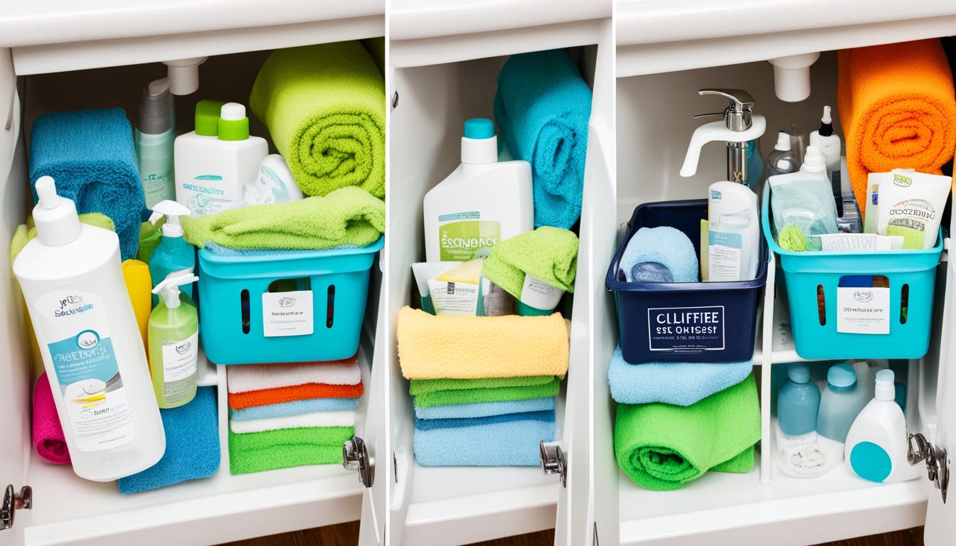 how to organize under bathroom sink