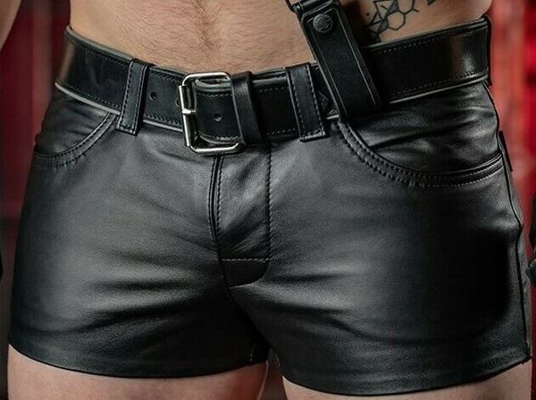 Men's leather shorts