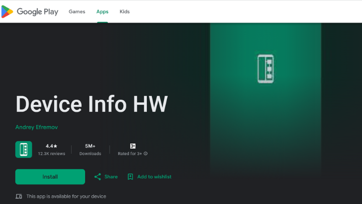 Device info HW at Play Store- The best Device info app