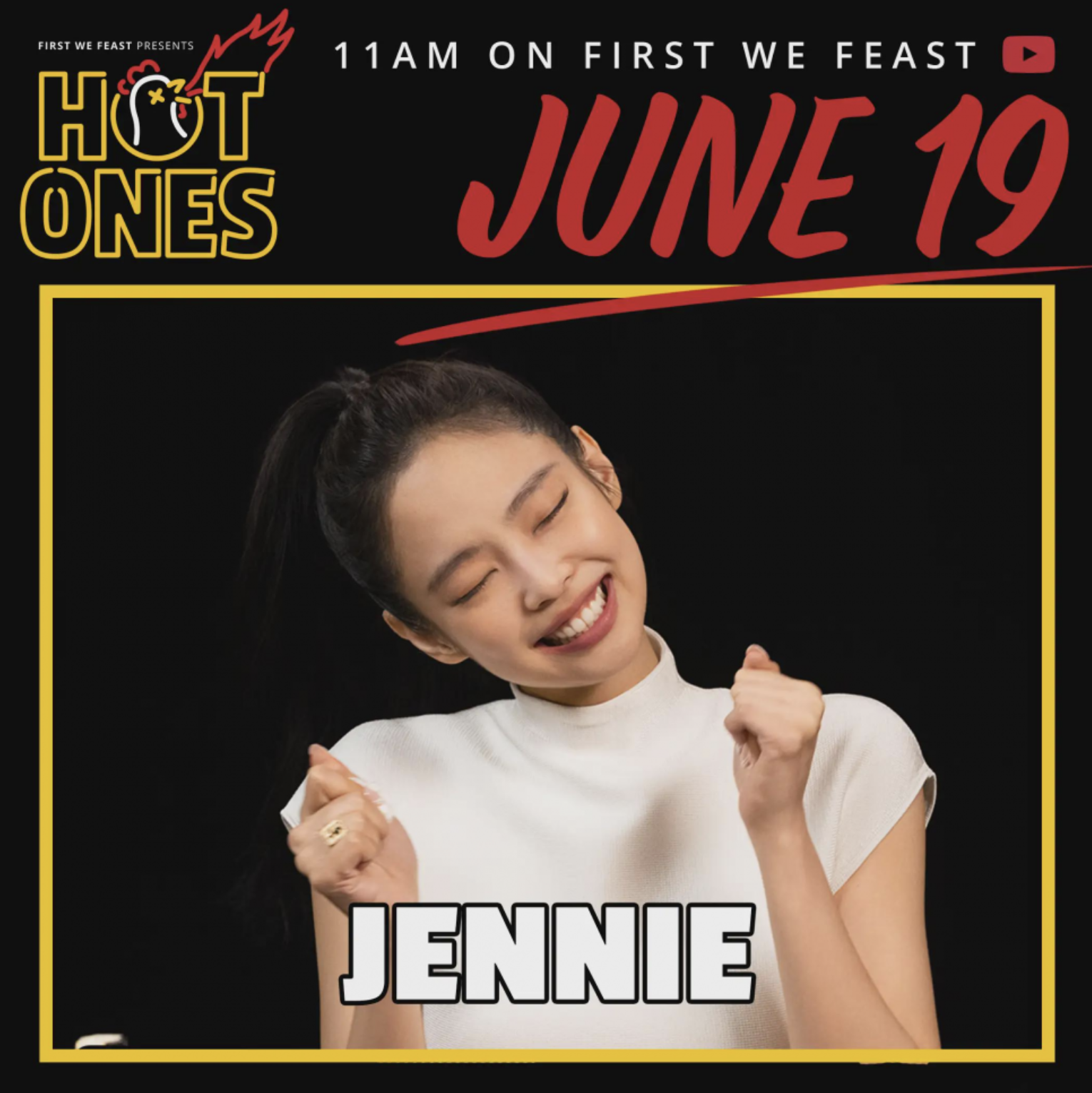 A picture of Jennie (singer)  'Hot Ones' this week
