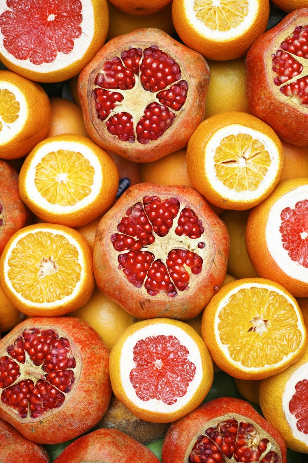 Pomegranate, Orange and Grapefruit