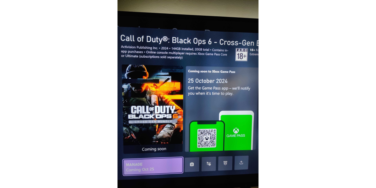 A screen grab of Call of Duty: Black Ops 6 promotional ads, featuring a QR Code.