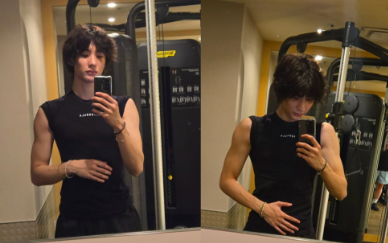 This contain an image of RIIZE's youngest member Anton gym fitness journey