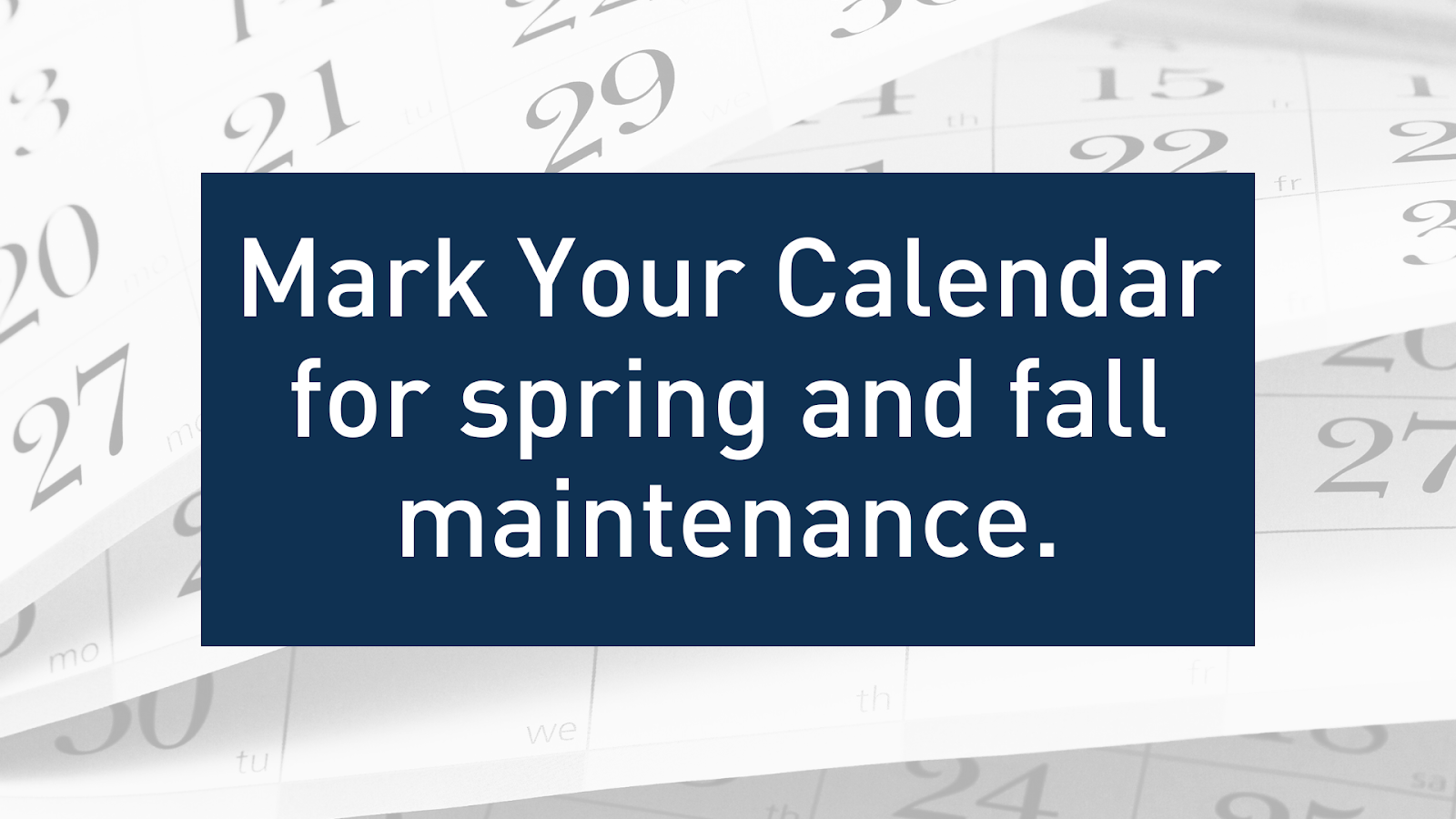 plan your HVAC maintenance