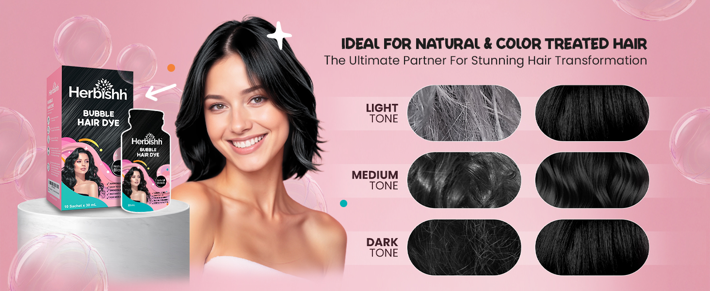 Black Bubble Foam Color Hair Dye Shampoo
