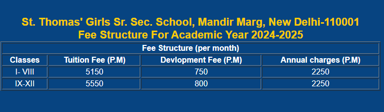 Best Schools In Central Delhi: St. Thomas School, Mandir Marg - Fee Structure for 2024-25