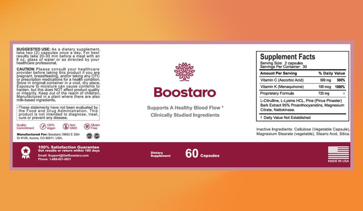 Boostaro Supplement Facts