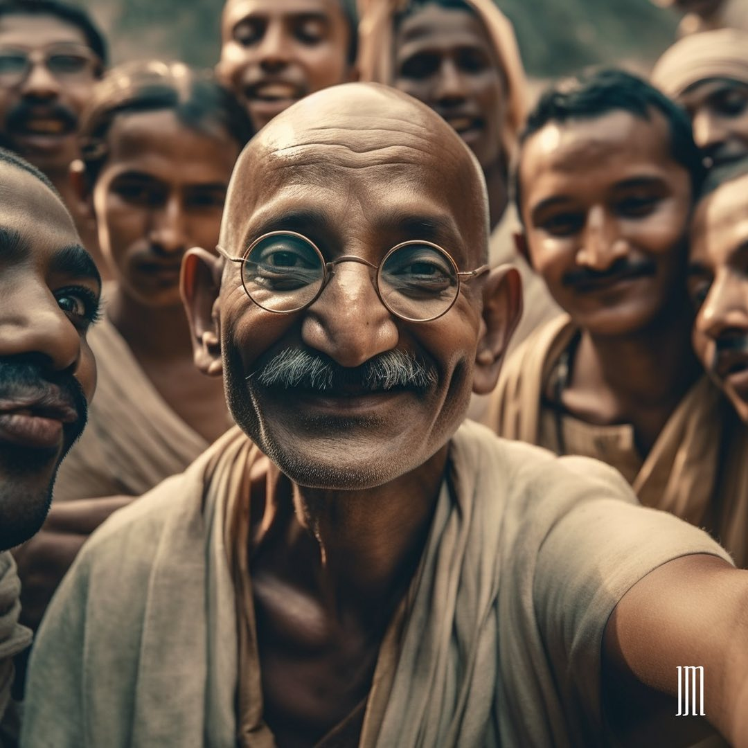 Just look at this image of Mahatma Gandhi taking a selfie