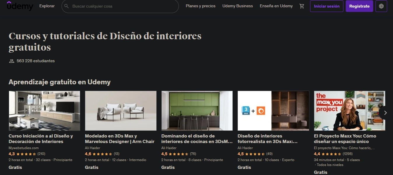 Cursos gratuitos de diseño de interiores en línea