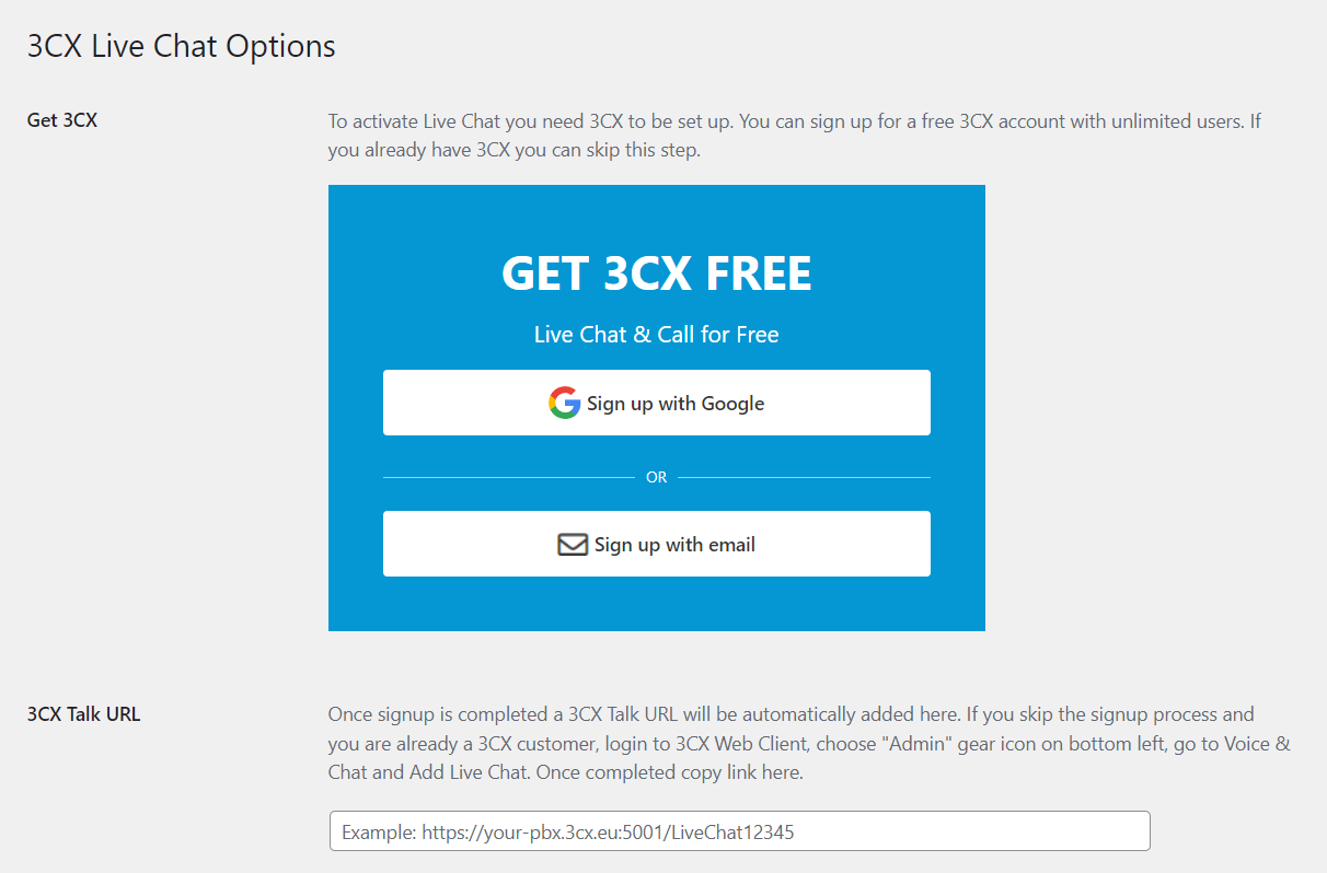 3CX Live Chat for WordPress Websites