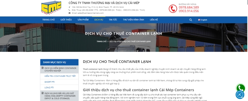 Dịch vụ cho thuê container lạnh chất lượng và uy tín