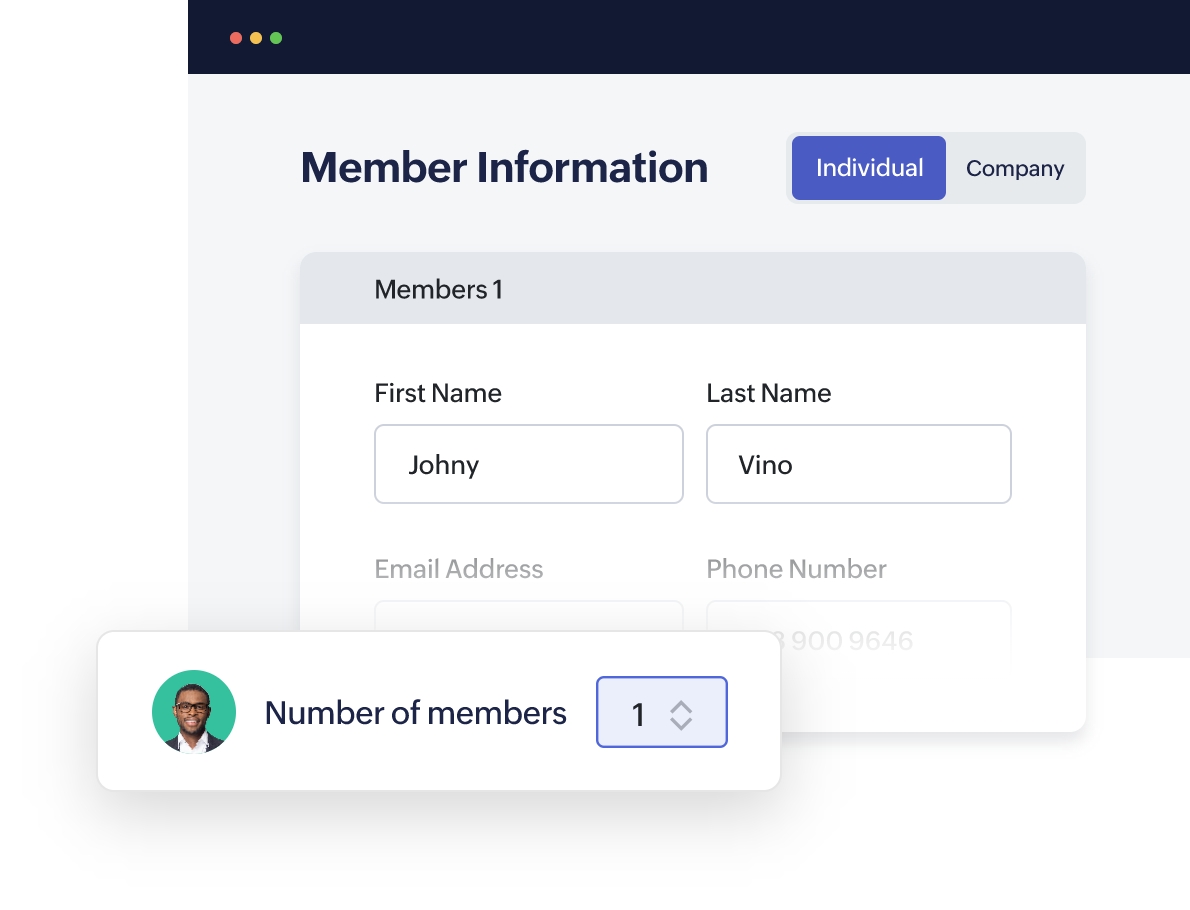 zoho start member information