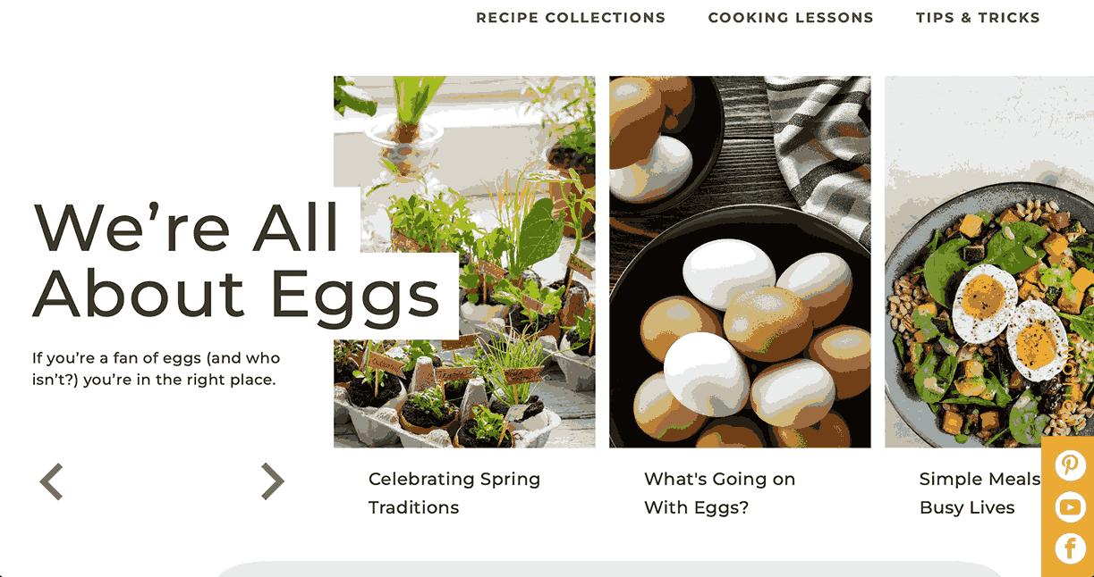 A screenshot of Incredible Egg homepage 