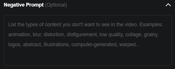 AI negative prompt​s