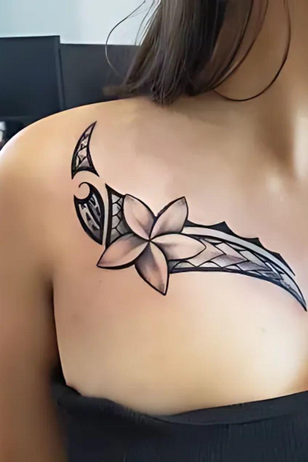 Tribal Front Shoulder Tattoo