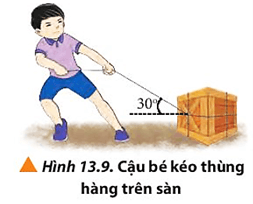 BÀI 13 TỔNG HỢP LỰC – PHÂN TÍCH LỰCMở rộng: Ngày 23/03/2021, siêu tàu Ever Given bị mắc kẹt khi di chuyển qua kênh đào Suez. Sự cố đã làm tê liệt tuyến giao thông huyết mạch này theo cả hai hướng. Ngày 29/03/2021, con tàu đã được giải cứu thành công nhờ các tàu kéo hạng nặng (Hình 13.1). Tại sao các tàu kéo chuyển động lệch phương với nhau nhưng vẫn kéo được tàu Ever Given khỏi điểm mắc kẹt? Đáp án chuẩn: Vì khi hai lực  cùng tác dụng đồng thời ta sẽ thu được hợp lực của hai lực này, có tác dụng giống hệt như chúng và theo một hướng xác định.1. Moment lực – Moment ngẫu lựcCâu 1: Quan sát Hình 13.2, nêu ra những lực tác dụng lên từng vật chuyển động.Đáp án chuẩn: a) Hình 1: trọng lực và lực căng dây b) Hình 2: lực đẩy và lực kéo c) Hình 3: có trọng lực và lực căng dây tác dụng lên quả nặng.Câu 2: Em có nhận xét gì về lực tổng hợp nếu sau khi dùng quy tắc đa giác lực thì các lực thành phần tạo thành một đa giác kín.Đáp án chuẩn: Lực tổng hợp là một lực thay thế các lực tác dụng đồng thời vào cùng một vật, có tác dụng giống hệt các lực ấy.Câu 3: Hãy chọn một trường hợp trong các trường hợp ở hình 13.2 để xác định lực tổng hợp tác dụng lên vật.Đáp án chuẩn: Câu 4: Quan sát Hình 13.7 và thực hiện các yêu cầu sau:a) Xác định hướng của lực ma sát tác dụng lên khối gỗ (Hình 13.7a) và ván trượt (Hình 13.7b).b) Trình bày phương pháp tính toán độ lớn của các lực ma sát này.Đáp án chuẩn: a) b) Độ lớn của các lực thành phần được xác định dựa vào các phép tính hình học.              Câu 5: Một cậu bé đang kéo thùng hàng trên mặt đất bằng sợi dây hợp với phương ngang một góc 300 (Hình 13.9). Hãy tìm độ lớn lực kéo thành phần trên hai phương vuông góc và song song với mặt đất, biết độ lớn lực kéo cậu bé tác dụng lên dây là 12 N. Đáp án chuẩn:- Lực kéo thành phần theo phương vuông góc có độ lớn: 6 N- Lực kéo thành phần theo phương song song với mặt đất:  NCâu 6: Hãy vận dụng quy tắc phân tích lực để giải thích tại sao khi đưa những kiện hàng nặng từ mặt đất lên xe tải, người ta thường dùng mặt phẳng nghiêng có gắn băng tải con lăn để đẩy hàng thay vì khiêng trực tiếp lên xe.Đáp án chuẩn: - Thành phần song song với mặt phẳng nghiêng -  với mặt phẳng nghiêng, thành phần này sẽ triệt tiêu với phản lực Lúc đó ta chỉ cần một lực có độ lớn bằng với độ lớn của lực thành phần song song với mặt phẳng nghiêng, ngược chiều với lực thành phần đó là có thể đẩy vật lên trên xe tải.2.Thí nghiệm tổng hợp lực