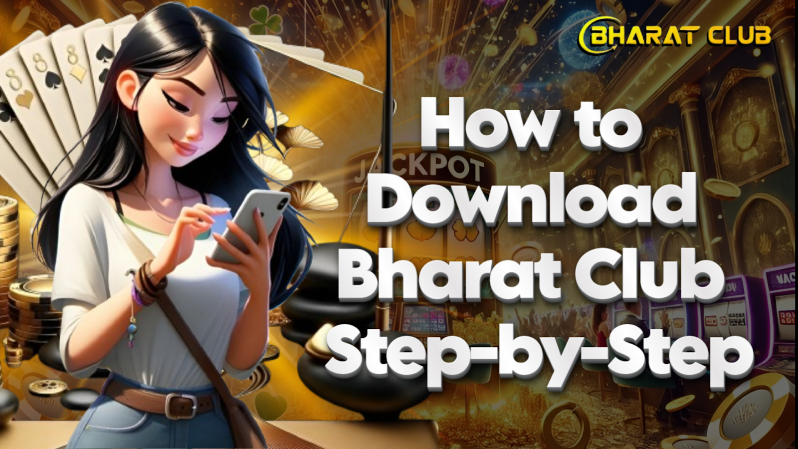 Designed for educational and promotional use—ideal for blogs, landing pages, or social media where the goal is to Instruct users on how to download the Bharat Club app.