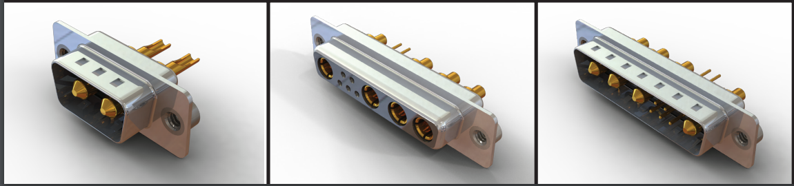 EDAC Power Combo or Mixed Contact D-Sub Connectors