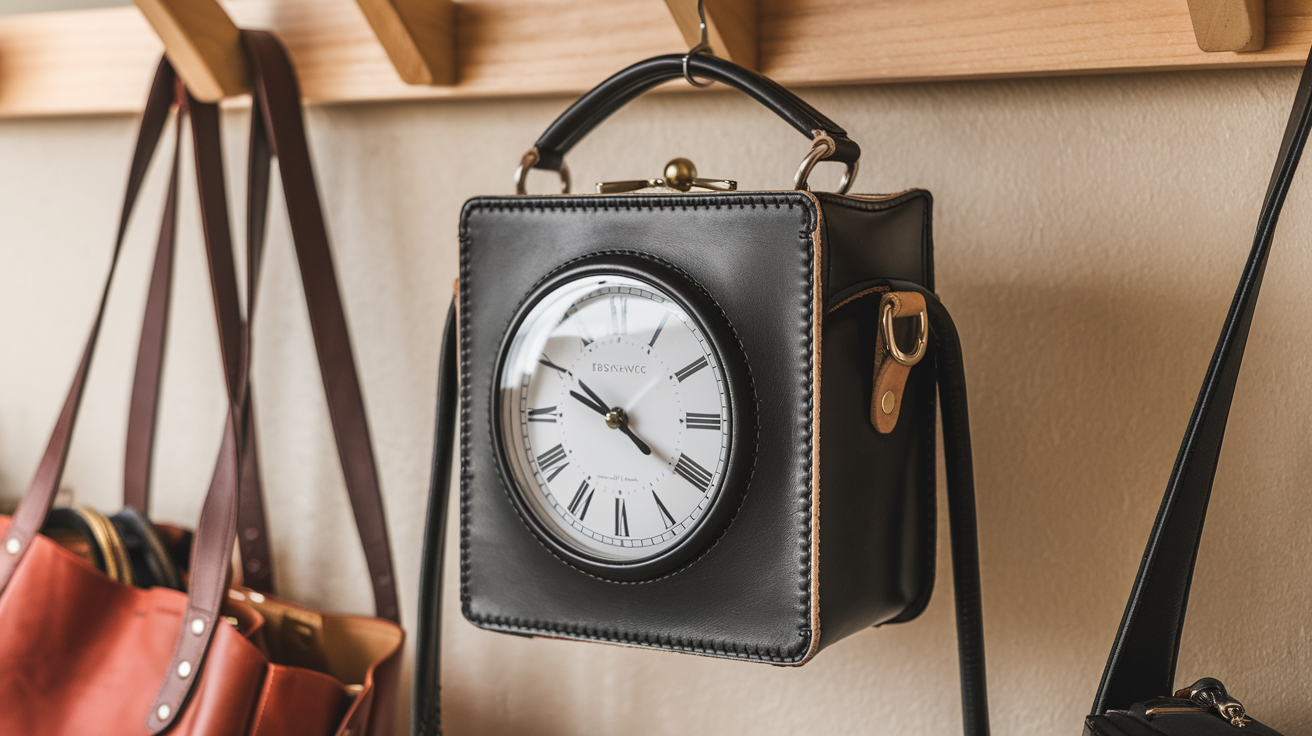 desgranges leather clock bag