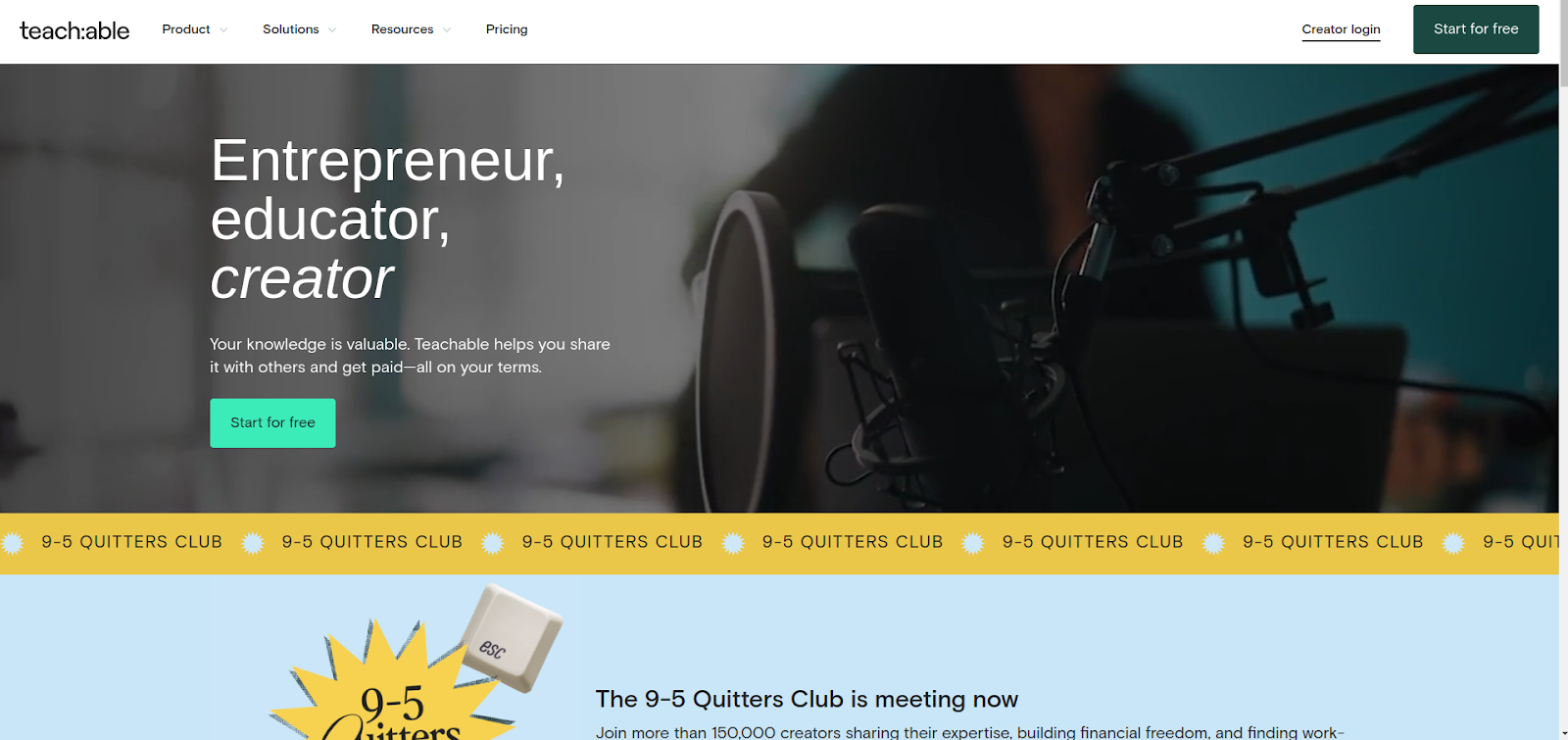 Teachable website