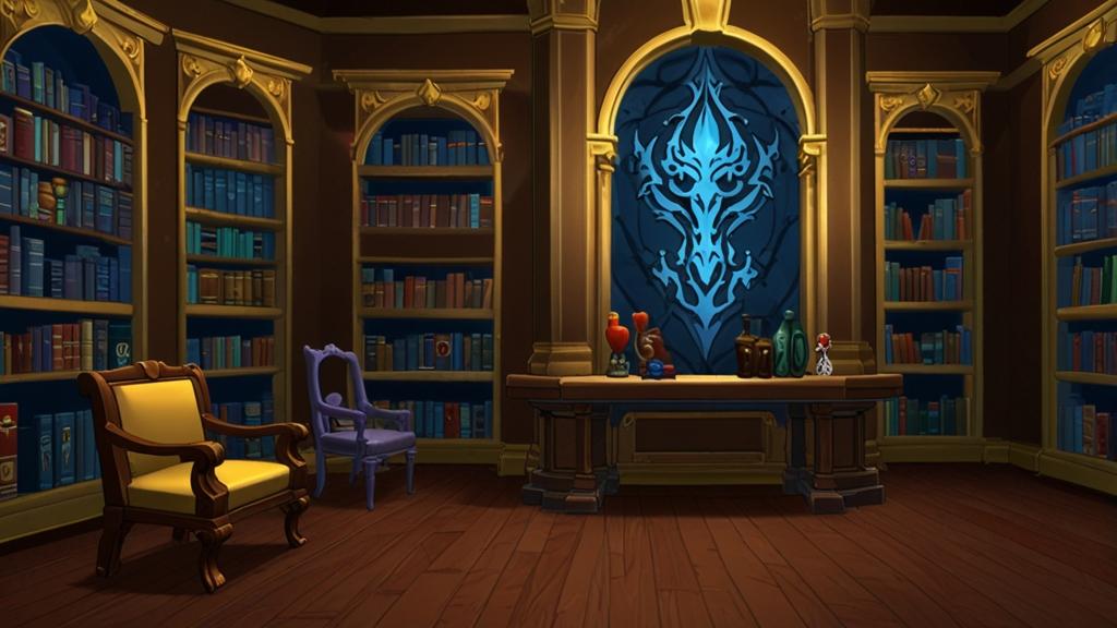 AQW Gold and Blue Bookshelf