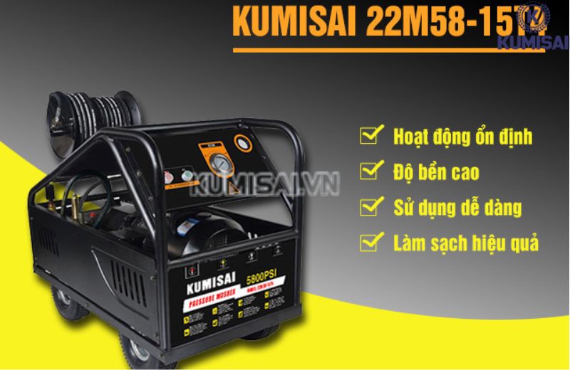 Máy rửa xe Kumisai 22M58-15T4 công suất lớn