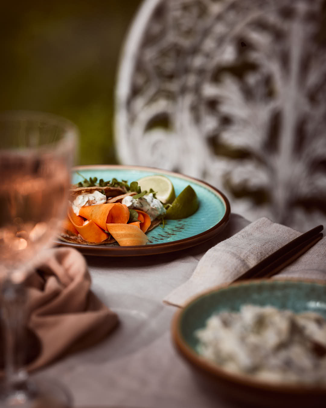 Modern rustic table setting
